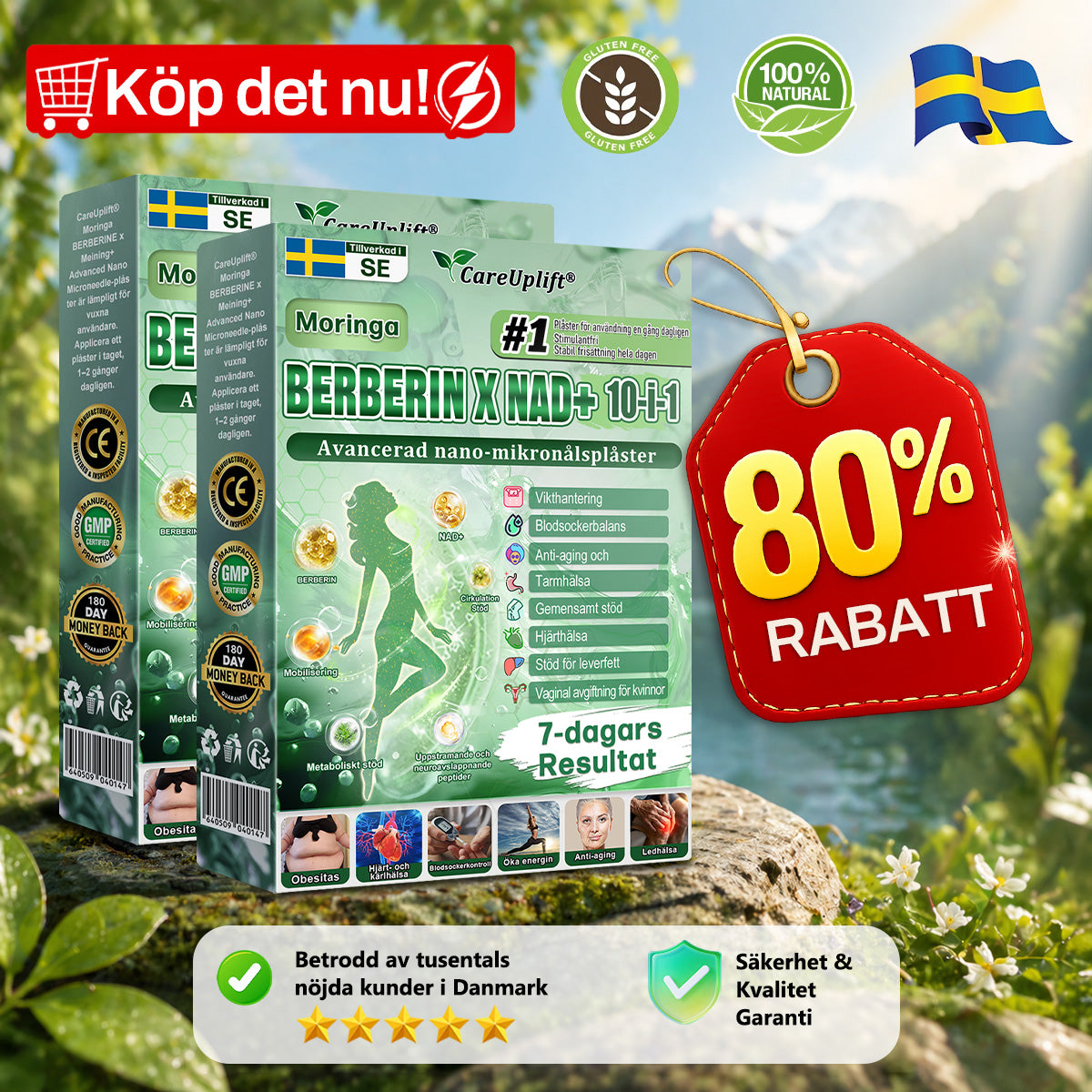🇸🇪 𝑶𝒇𝒇𝒊𝒄𝒊𝒆𝒍𝒍 𝒃𝒖𝒕𝒊𝒌 | 👩‍⚕️ 𝐂𝐚𝐫𝐞𝐔𝐩𝐥𝐢𝐟𝐭® 𝑴𝒐𝒓𝒊𝒏𝙖𝙜𝙖 · 𝗕𝗲𝗿𝗯𝗲𝗿𝗶𝗻 × 𝗡𝗔𝗗+ 𝟭𝟬-𝗶-𝟭 𝗔𝘃𝗮𝗻𝗰𝗲𝗿𝗮𝗱 𝗡𝗮𝗻𝗼 𝗠𝗶𝗸𝗿𝗼𝗻å𝗹𝘀𝗽𝗹å𝘀𝘁𝗲𝗿 🇸🇪 (Endast en gång om dagen, synliga förändringar inom 7 dagar)  ✅ För fetma, slapp hud, diabetes, sömnapné, ledproblem och mycket mer