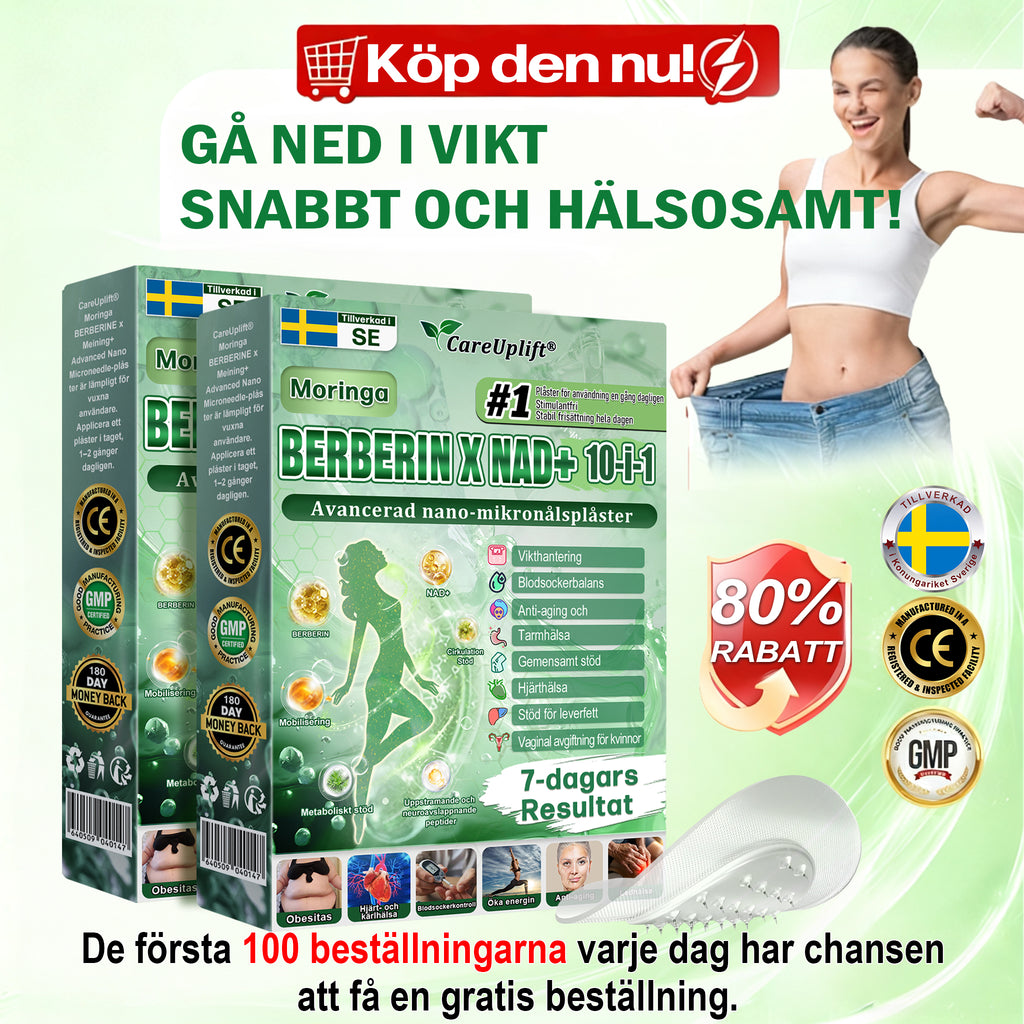 Begränsat till 10 lådor 🌟 Careuplift® — exklusiv 30 % rabatt, nå dina viktminskningsmål! En sällsynt möjlighet — kommer inte att vara tillgänglig igen förrän nästa år, missa inte det! 180 dagars pengarna-tillbaka-garanti, full återbetalning utan risk!