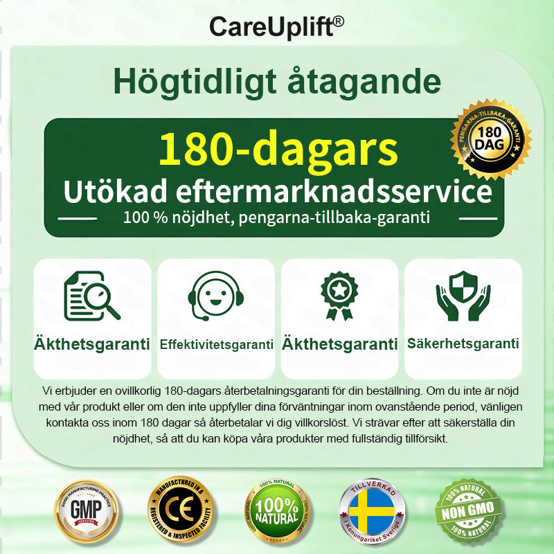 Begränsat till 10 lådor 🌟 Careuplift® — exklusiv 30 % rabatt, nå dina viktminskningsmål! En sällsynt möjlighet — kommer inte att vara tillgänglig igen förrän nästa år, missa inte det! 180 dagars pengarna-tillbaka-garanti, full återbetalning utan risk!